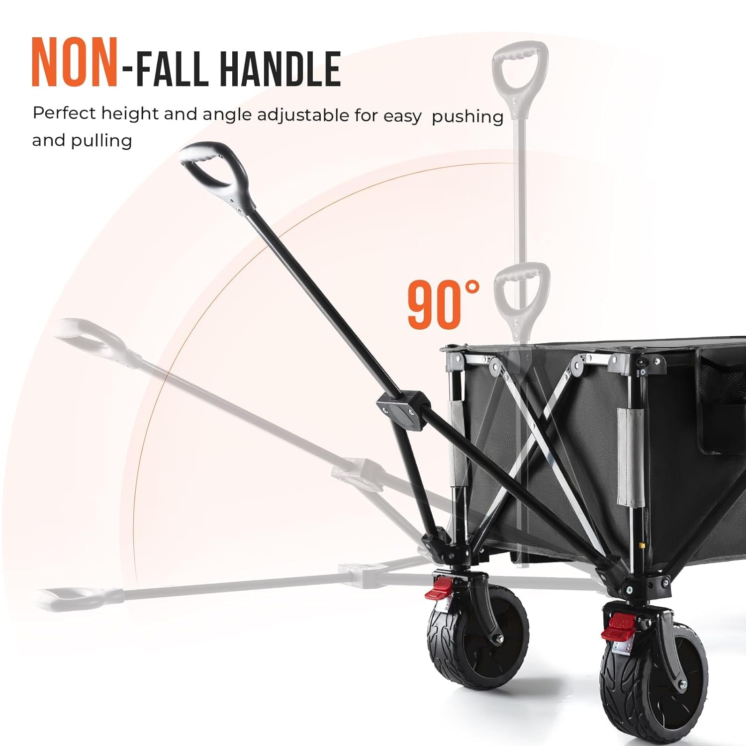 Overmont Heavy Duty Folding Beach Wagon – 330lbs All-Terrain Camping Cart