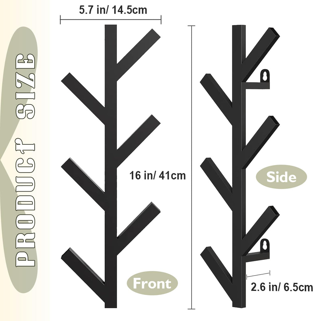 Funvalley Surperfect 2Pack Coat Rack Wall Mounted, Entryway Hall Tree Shaped Coat Rack for Wall