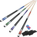 Horse Pool Cue Sticks Set of 4 | 58 Inch White Boxwood Cues