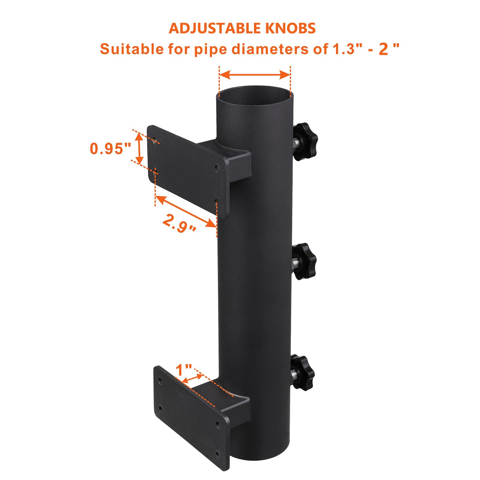 VANROUG Heavy Duty Patio Umbrella Holder – Steel Deck Railing Clamp Mount