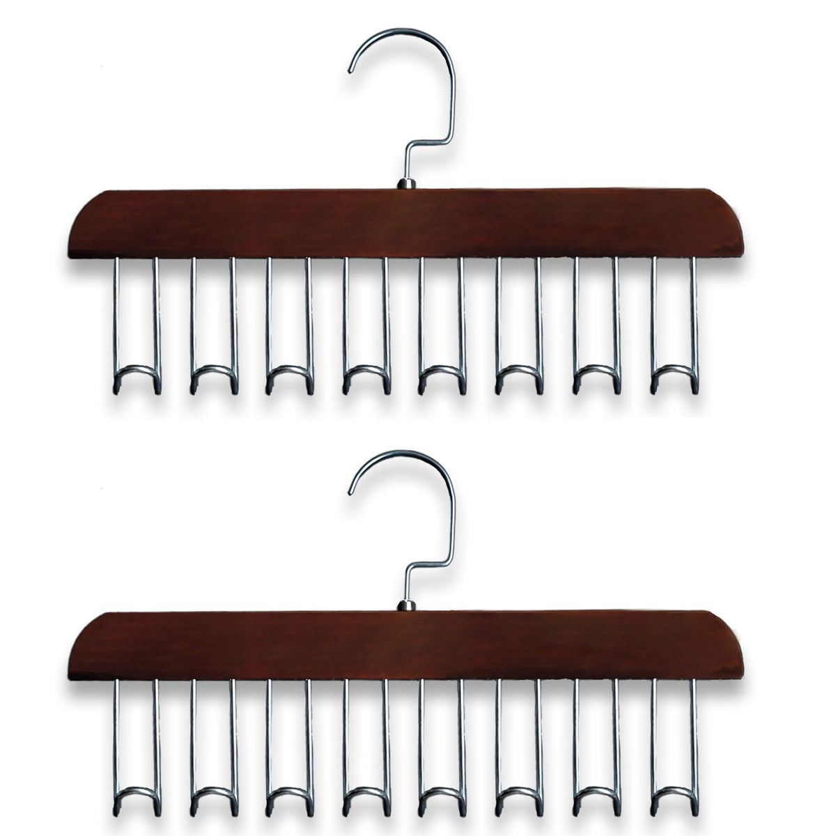 Wooden Belt Hanger 2 Pack, Non Slip Bra HangersBrown