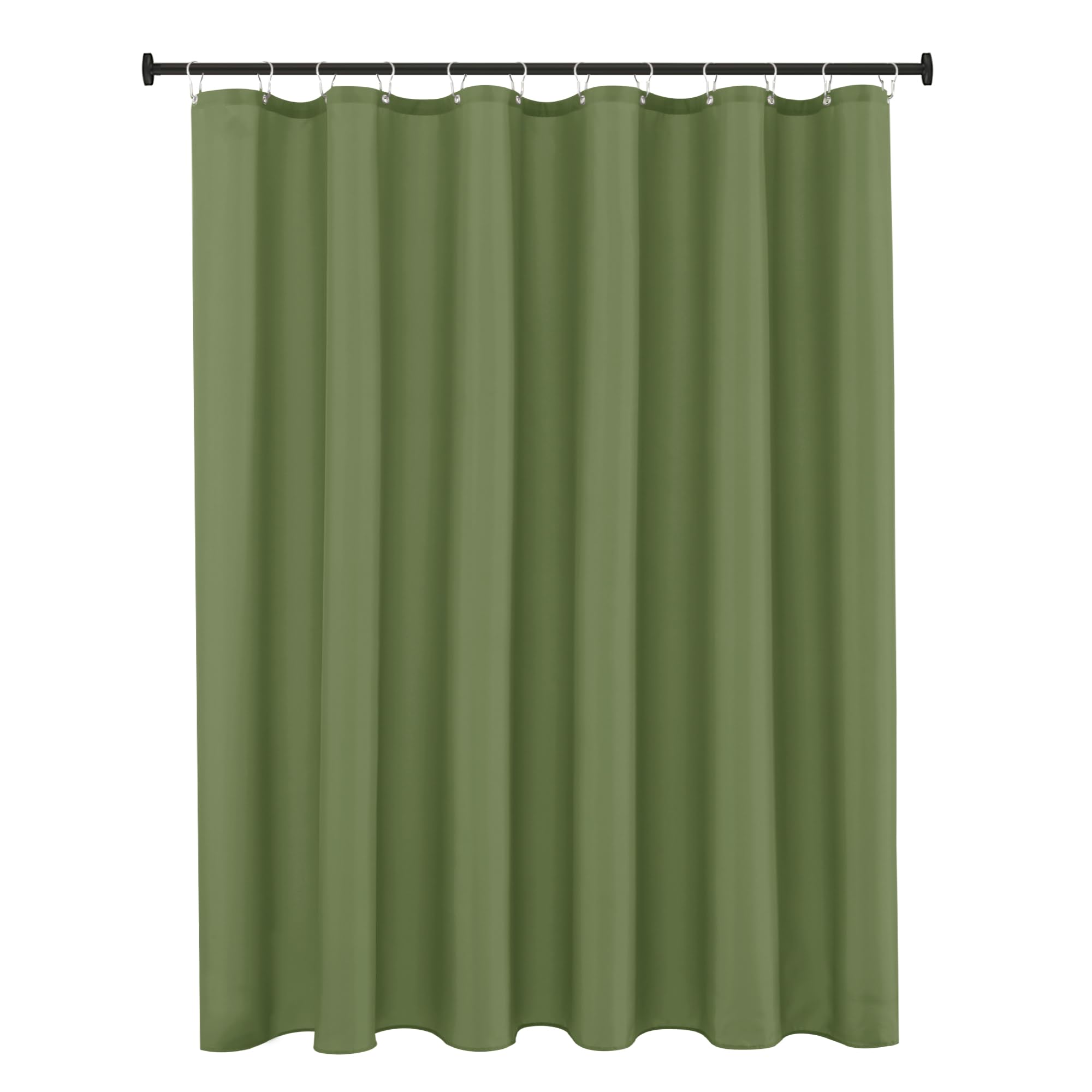 Fabric Shower Curtain Liner – Water Resistant & Weighted, Sage