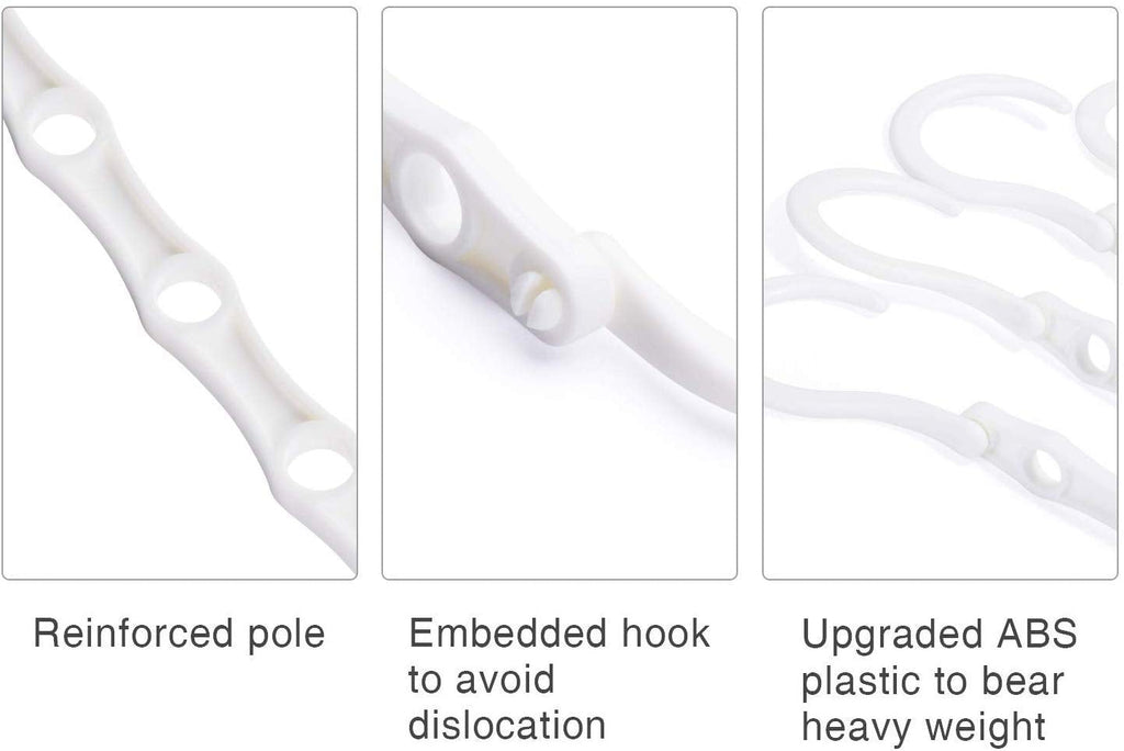HOUSE DAY Space Saving Hangers 10 Pack, White Magic Hanger Hooks - image 4