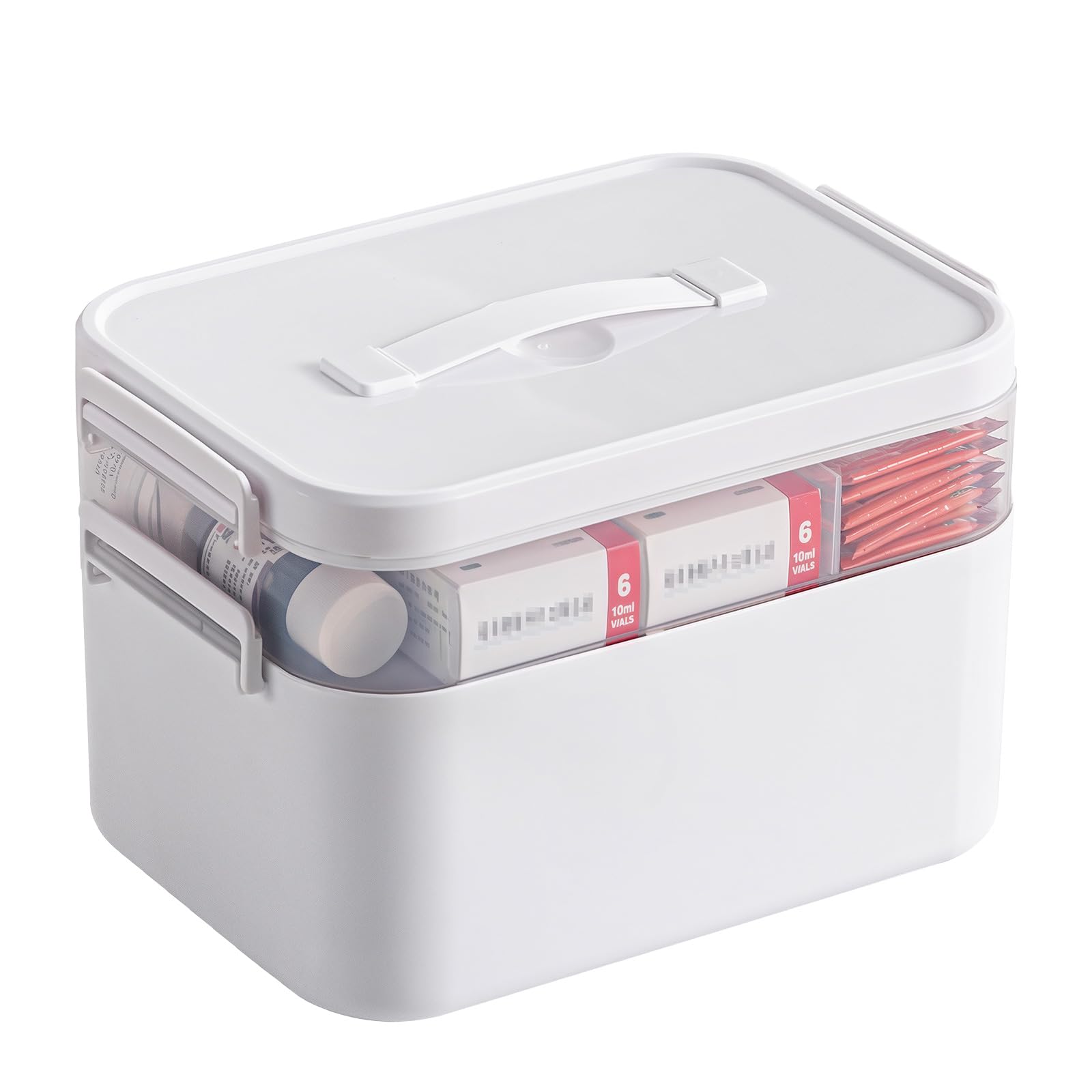 Gifhomfix 2-Tier Medicine Storage Box | Portable First Aid Organizer Tray
