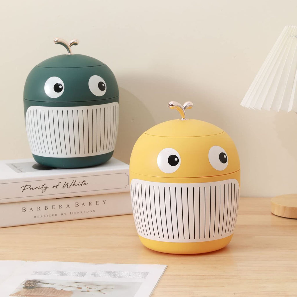 Jauhmui Cute Mini Desktop Waste Paper Bin with Lid, Plastic Whale Waste Basket, Small Table Waste Bin, Office Table Bin - image 5