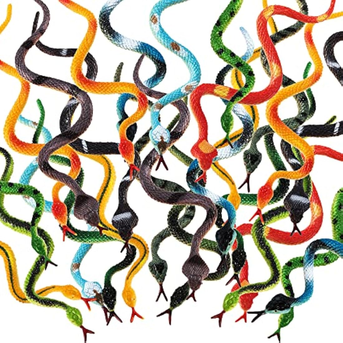 Realistic Rubber Snakes – 24 Pack Fake Snake Prank Toys