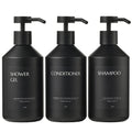 Janxin 3 500ml Black Soap Dispenser, Refillable Shampoo and Conditioner Bottles, Shampoo and Conditioner Dispenser