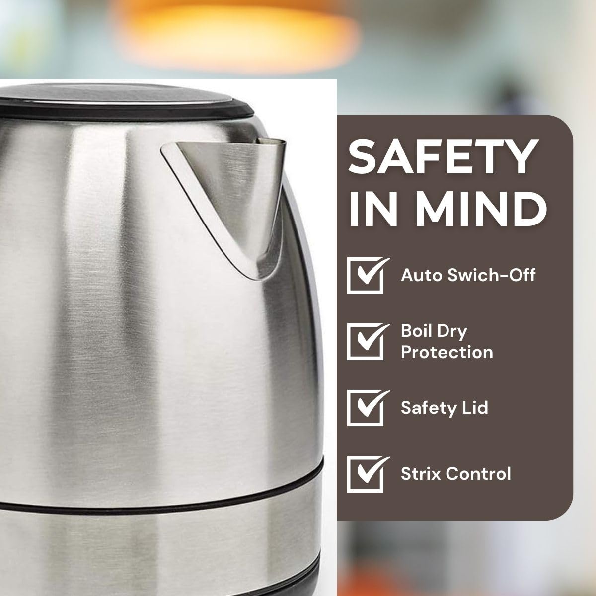Ex-Pro Electric Kettle – 1.0L Stainless Steel Cordless Jug, 2150W