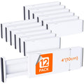 Lifewit 12 Pack Adjustable Drawer Dividers | Expandable Plastic Organizers