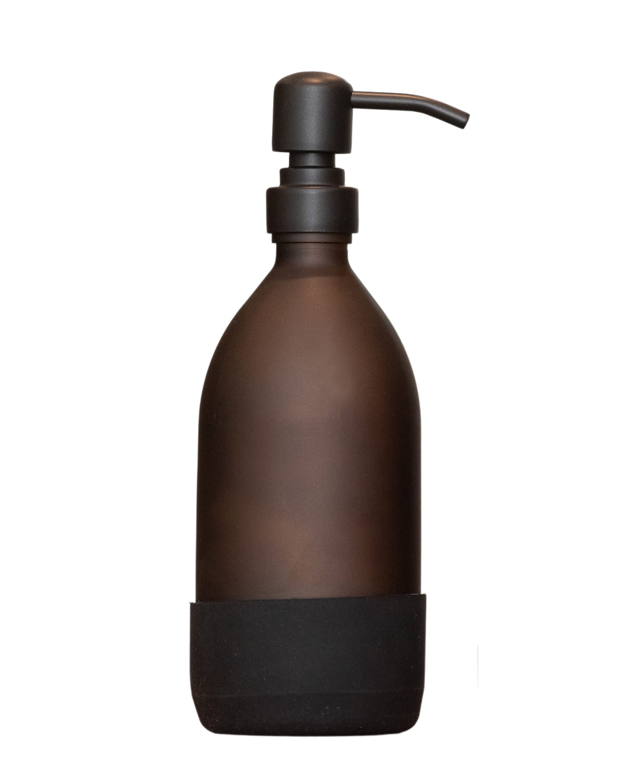 Amber Glass Soap Dispenser | Non-Slip Base - 250ml/500ml