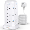 12-Way Tower Extension Lead – 5M Surge Protector, 6 USB