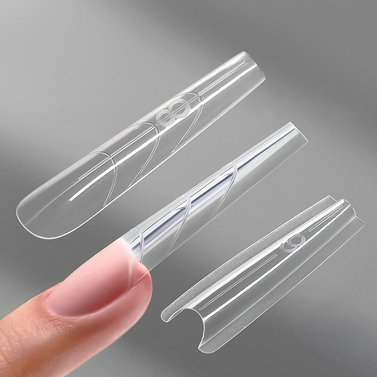 YOKEFELLOW Sandwich Nail Dual Forms - 240Pcs Long Coffin Extension Molds
