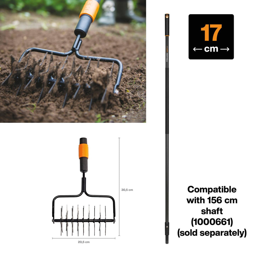 Fiskars QuikFit Lawn Spiker Tool Head – 17cm Steel Garden Aerator