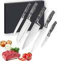 ANUE 4-Piece Asian-Inspired Kitchen Knife Set in Grey |