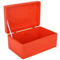 Creative Deco Large Red Wooden Storage Box with Lid – 30x20x14cm Keepsake