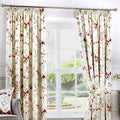Fusion Jeannie Red Floral Cotton Pencil Pleat Curtains – 229 x 183cm