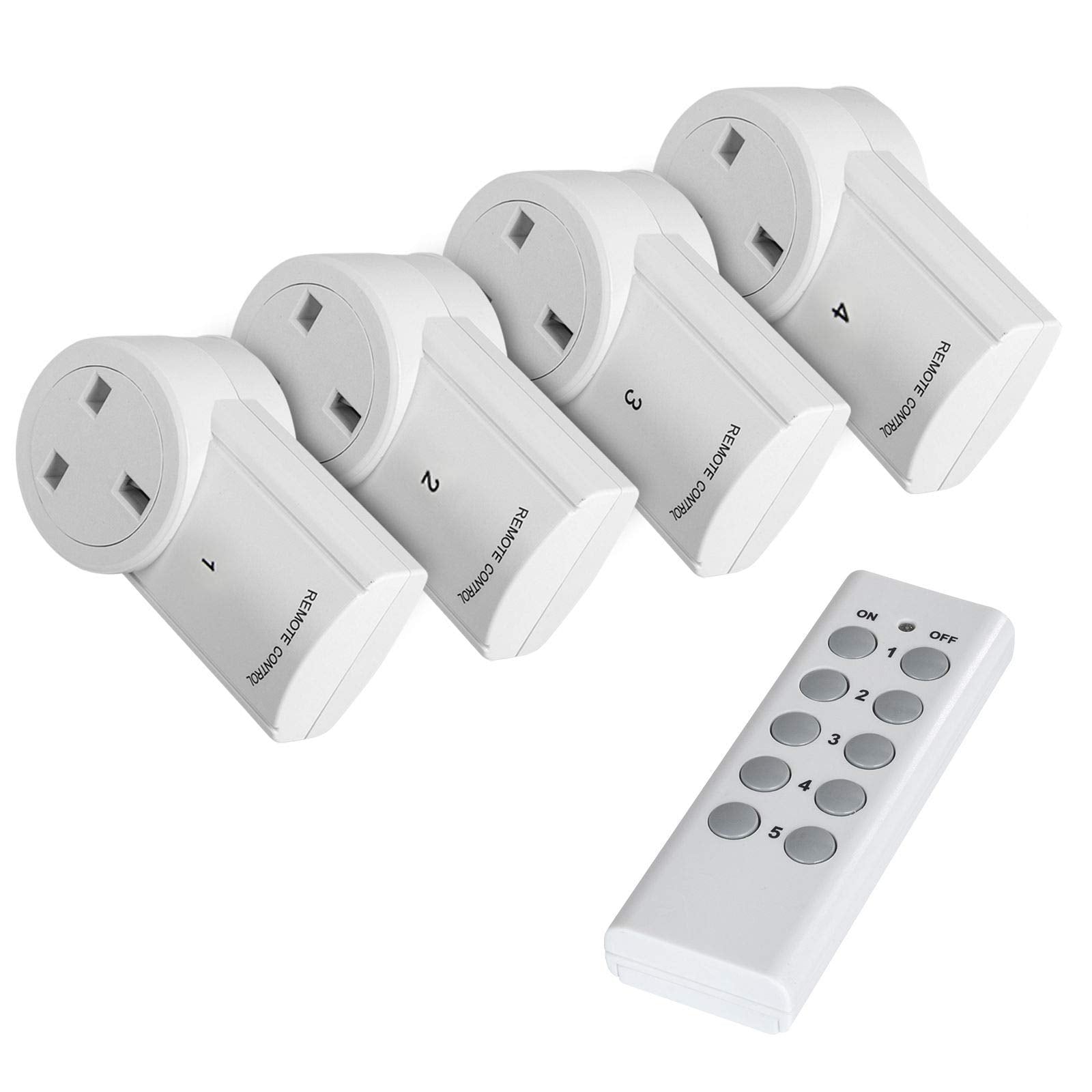 Vlio Wireless Remote Control Outlet Switch - 4 Pack, 100ft Range