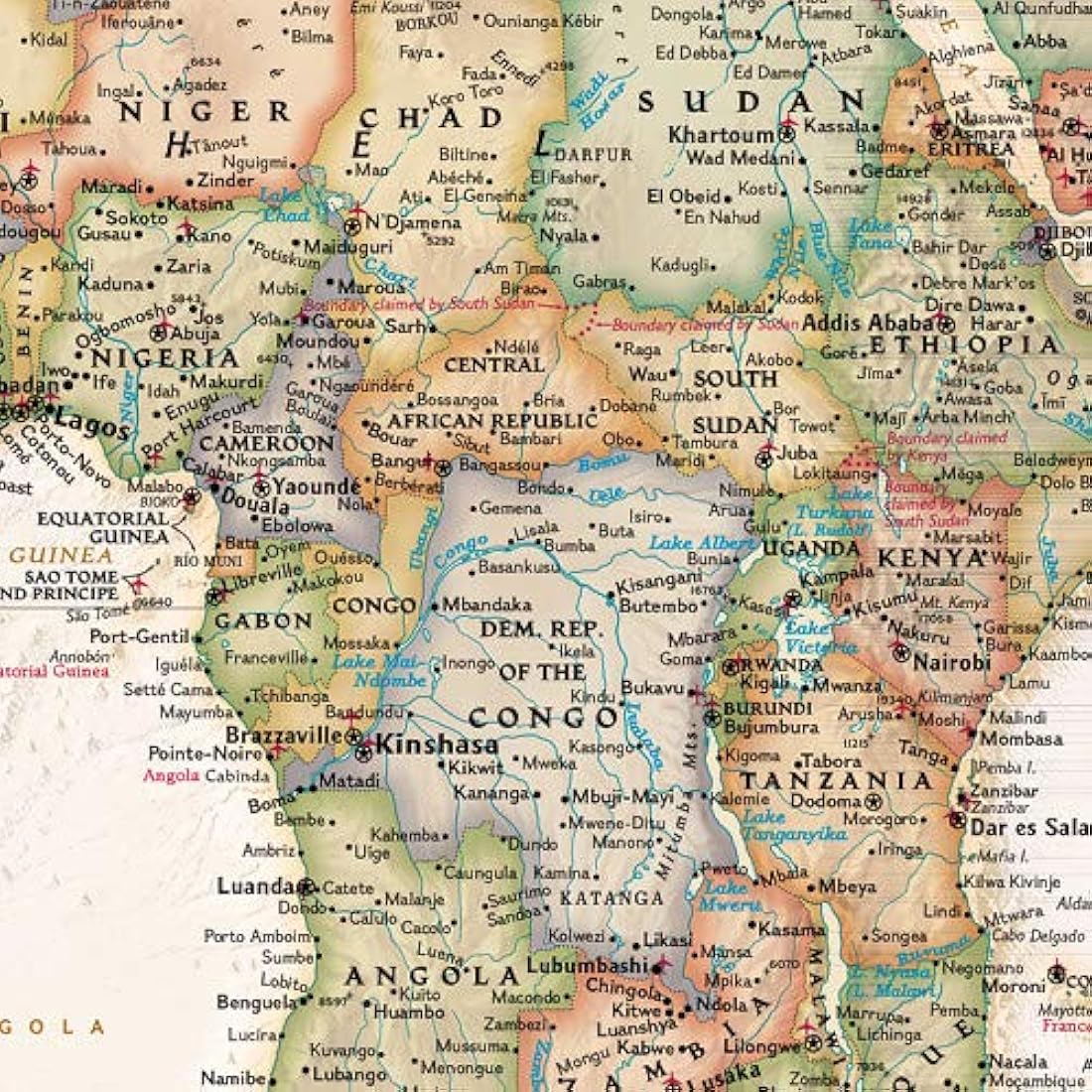 National Geographic World Executive Wall Map – Antique Style, 46 x 30.5