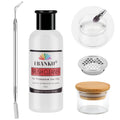 EBANKU 120ml Acrylic Nail Brush Cleaner & Conditioner Set with Glass Cup