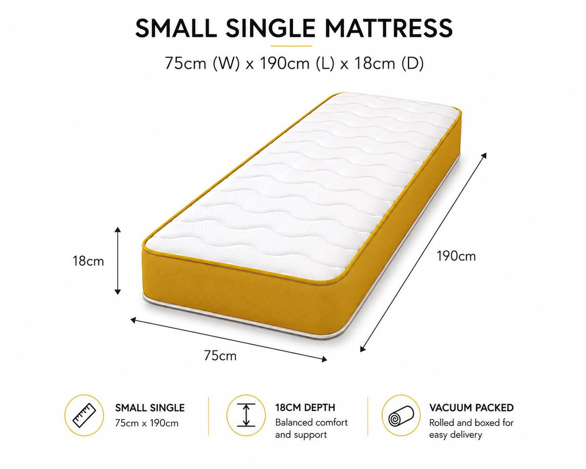 eXtreme comfort ltd Cooltouch Colours Yellow Small Single Mattress - image 3