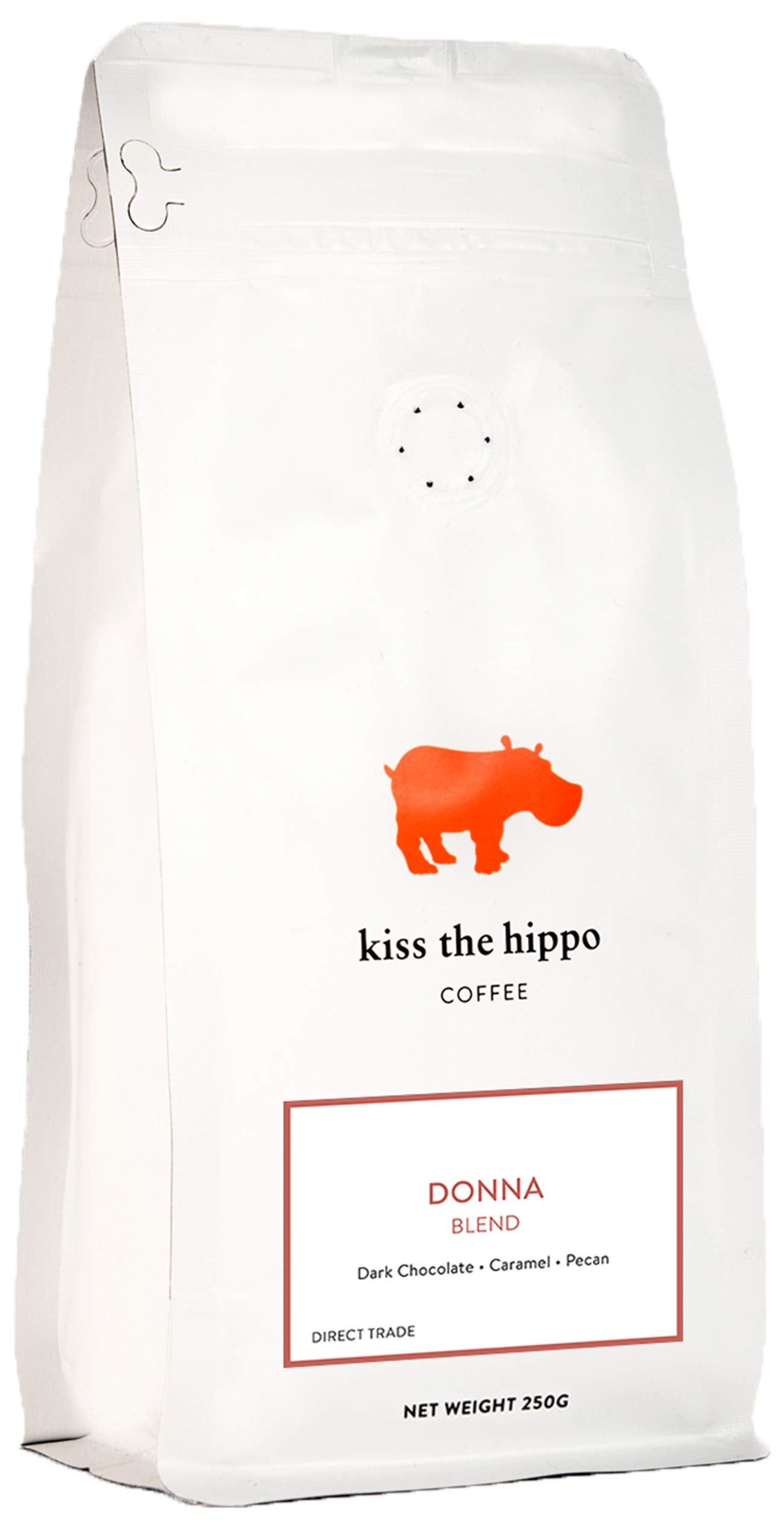Kiss the Hippo Donna Blend Whole Bean Espresso Coffee – 250g