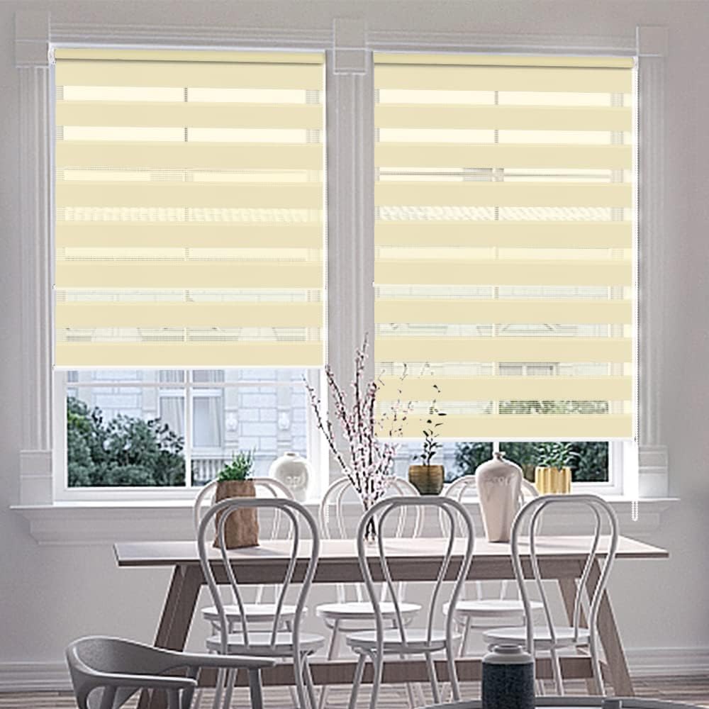 Kokorona Zebra Roller Blinds – Light Filtering Day and Night Shades