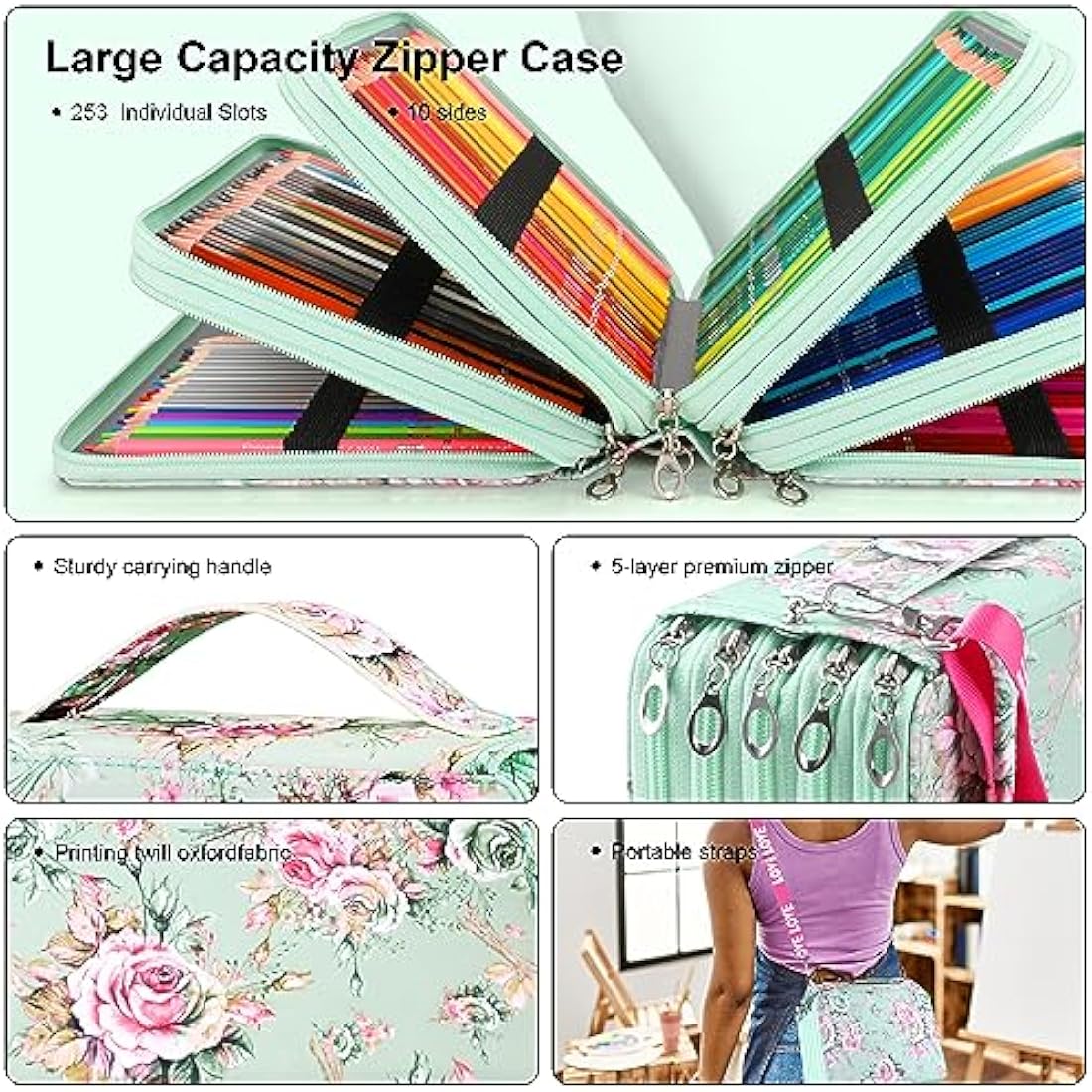 Kalour 256 Colored Pencils Set - Soft Core Drawing Pencils with Case