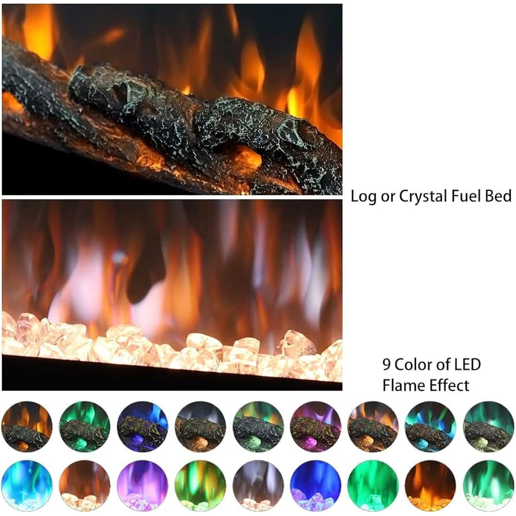 Jolof Store Electric Fireplace – Wall Mounted Recessed LED Heater