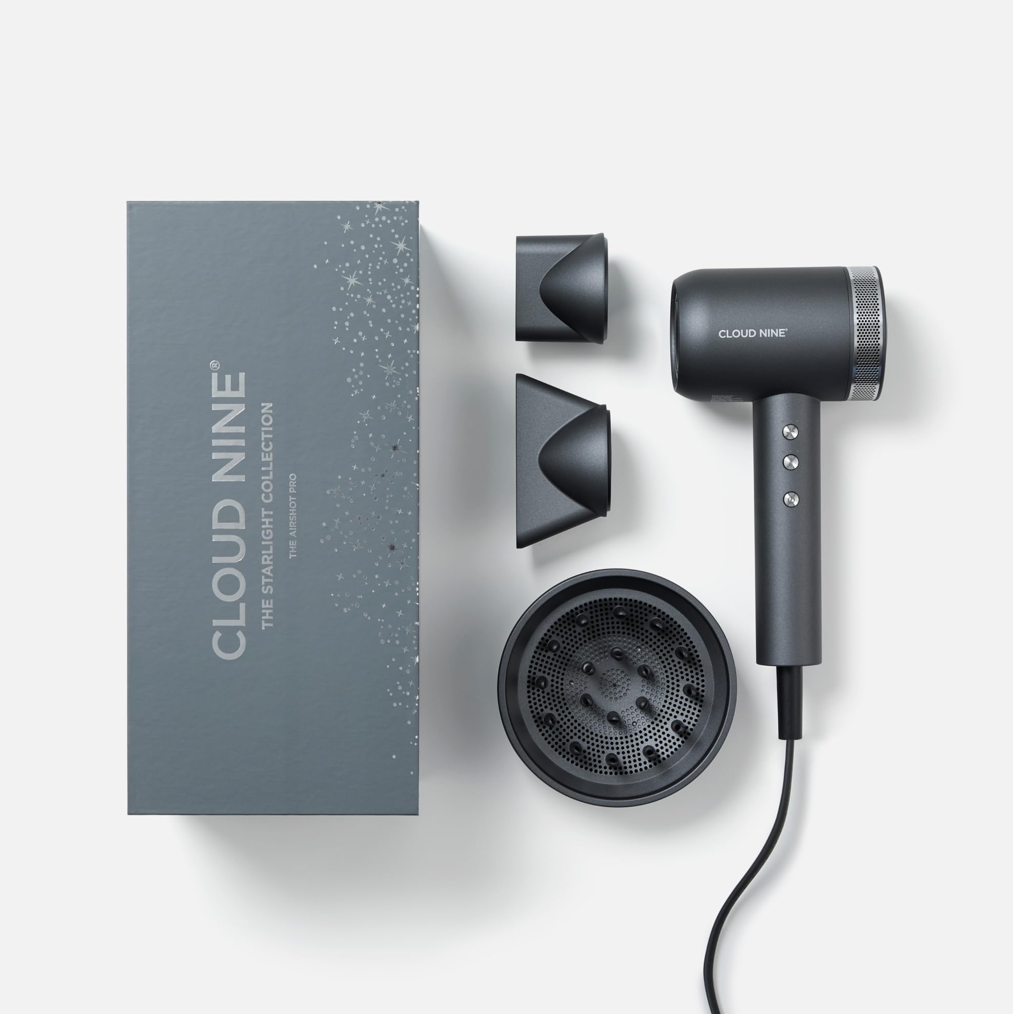 CLOUD NINE Airshot Pro Hair Dryer - Starlight Grey Salon Blow Dryer