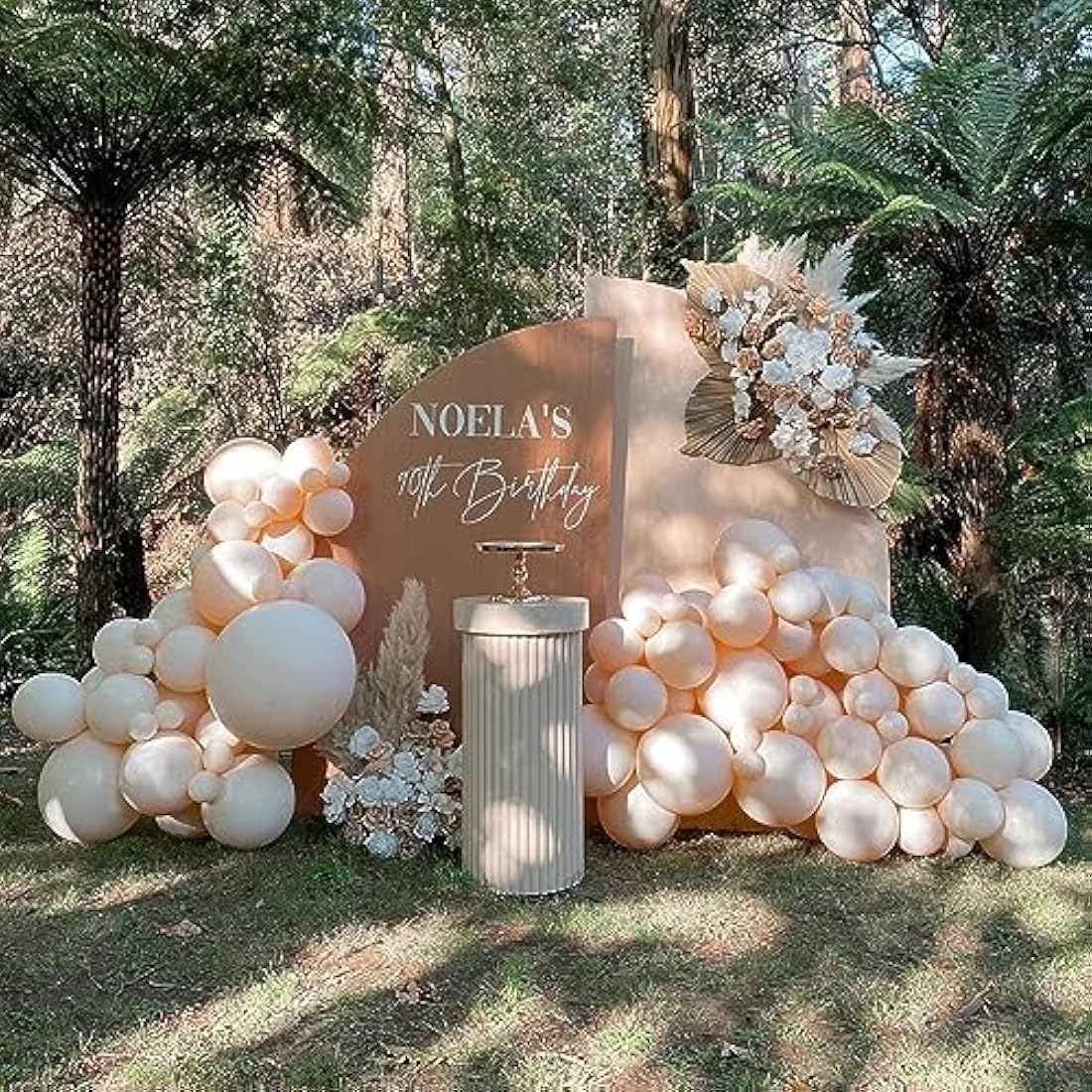 Double Stuffed Blush Balloon Garland Kit - 73pc Cream Pink Arch