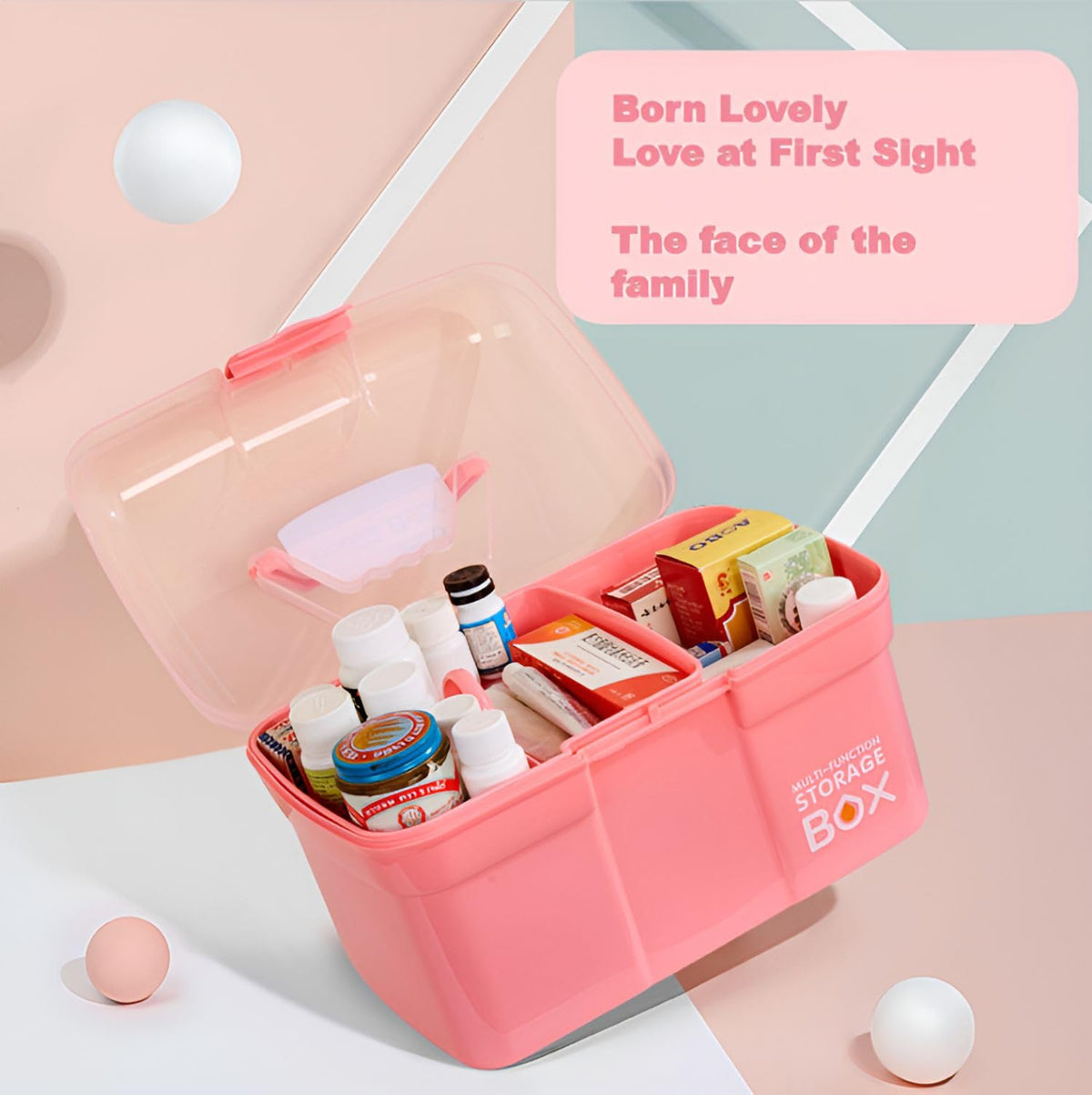 Storage Box with Removable Tray & Lid,Multipurpose Container Small Plastic Art Storage Box with Compartments,Craft Caddy for - image 5
