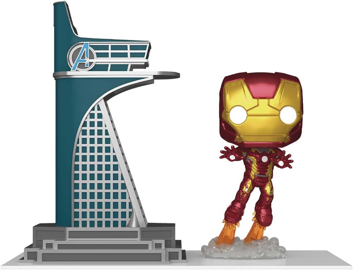 Funko Pop! Town: Avengers Tower with Iron Man Glow Vinyl Figure