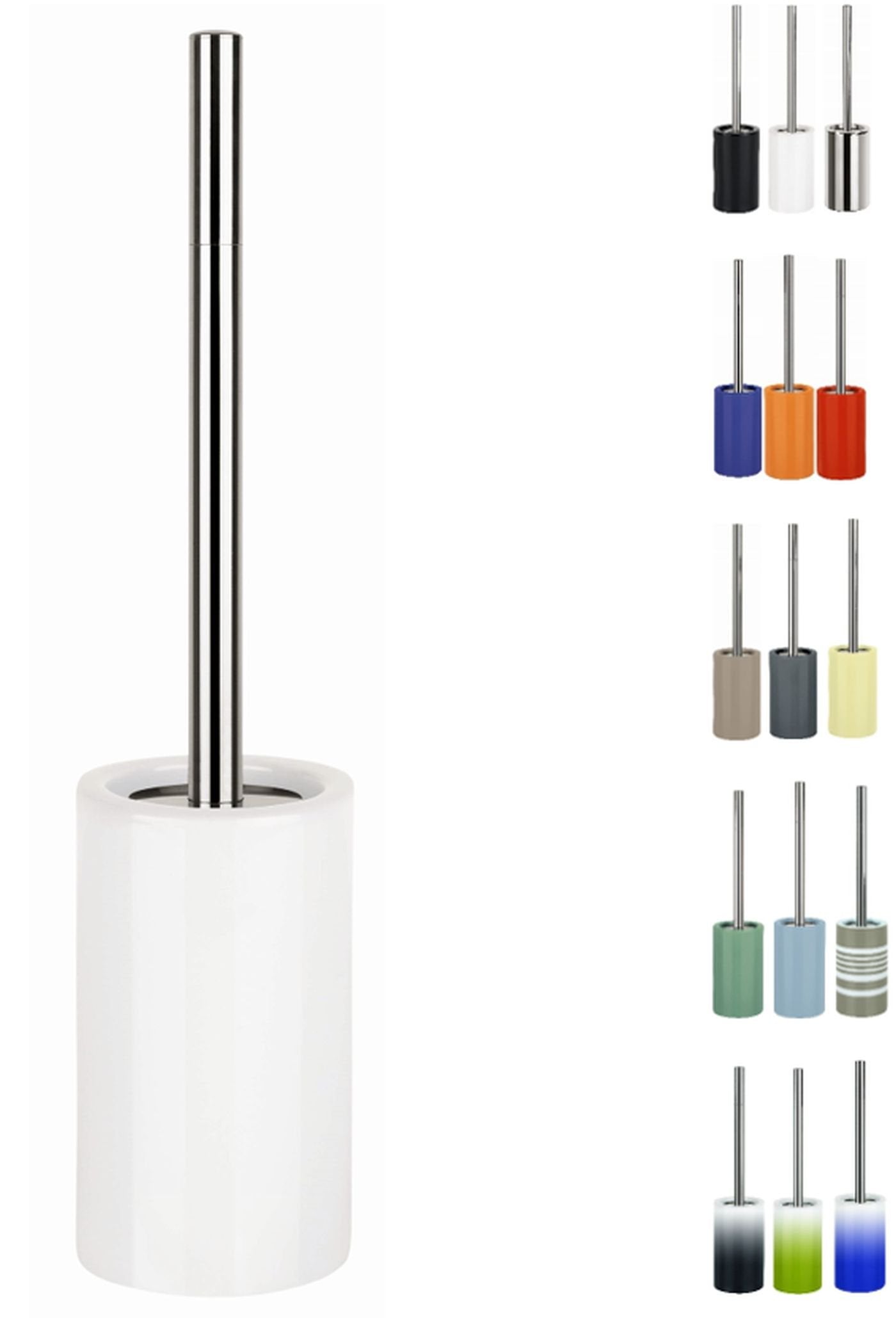 Spirella Tube Toilet Brush – White Stoneware Modern Bathroom Decor