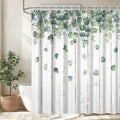 Uiiooazy Green Eucalyptus Shower Curtain | Rustic Waterproof Fabric Bath