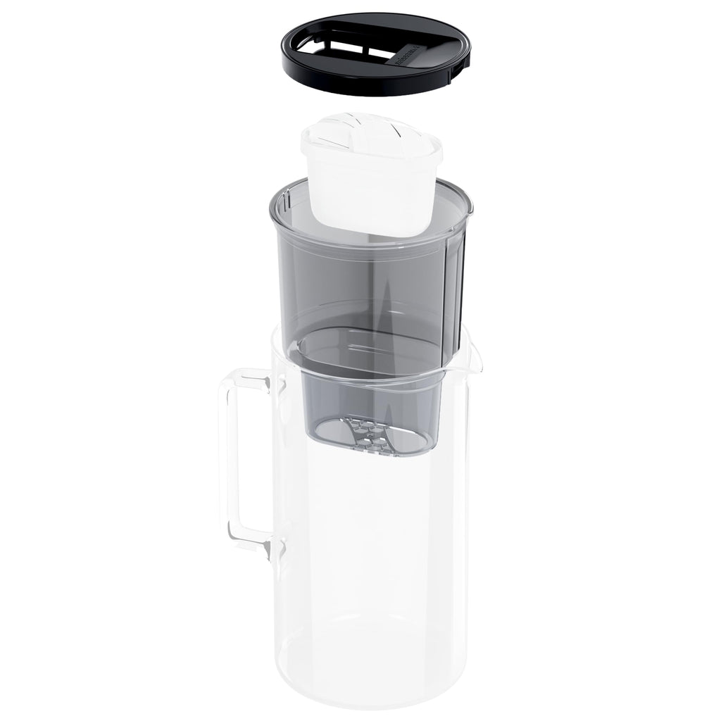 Wessper 3L Glass Water Filter Jug | Borosilicate Pitcher with 1 Cartridge