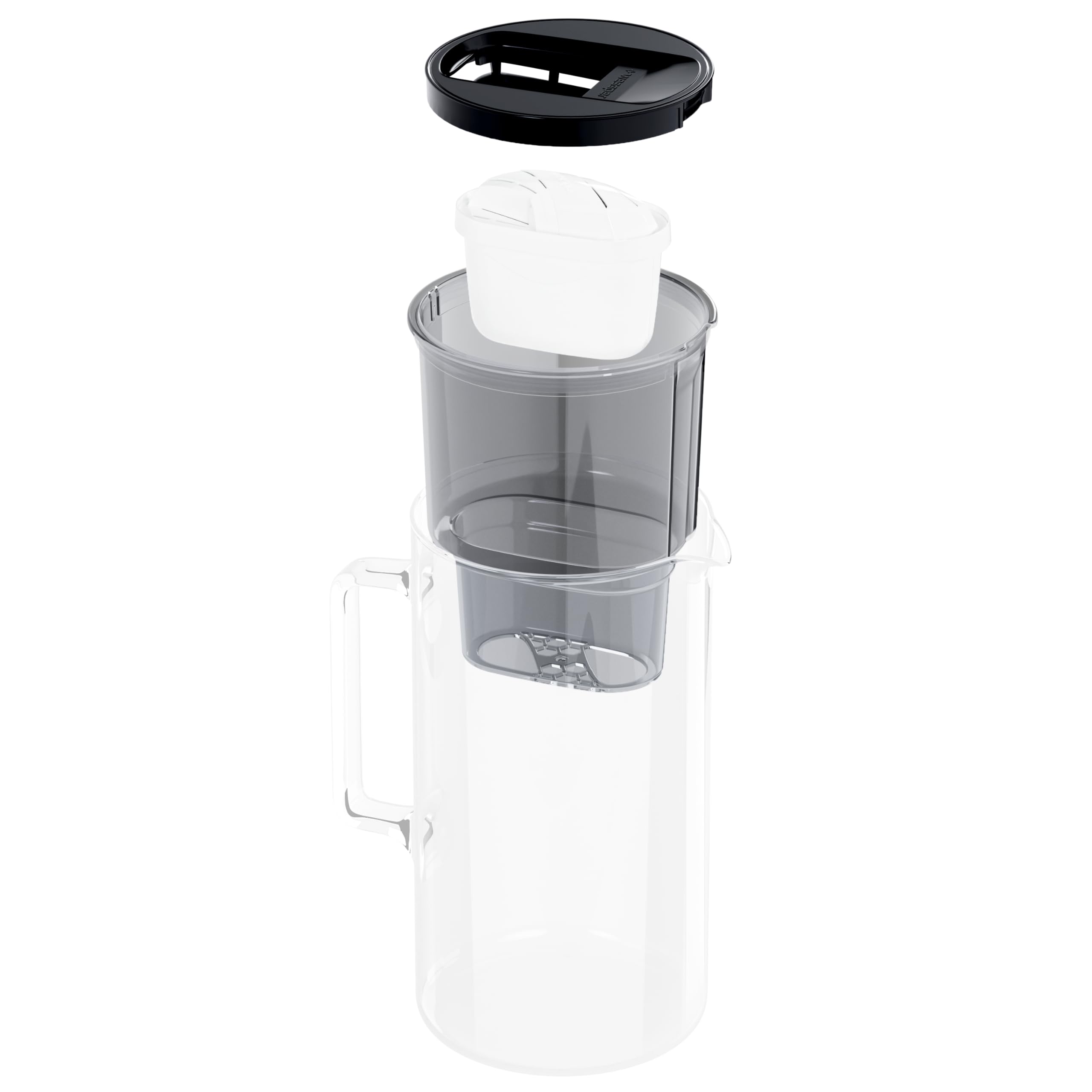 Wessper 3L Glass Water Filter Jug | Borosilicate Pitcher with 1 Cartridge