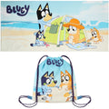 Bluey & Bingo Kids Fold Away Beach Towel Bag | 2-in-1 Swimming Towel