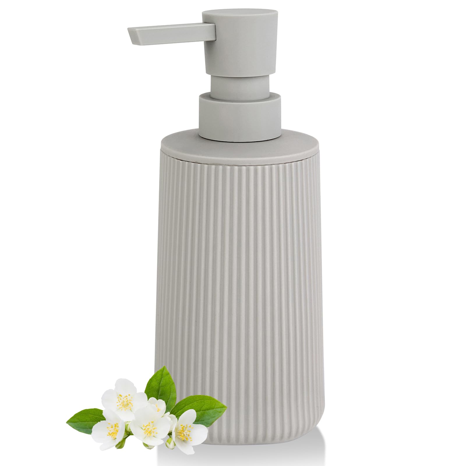 Beige Soap Dispenser – Refillable ABS Plastic for Kitchen