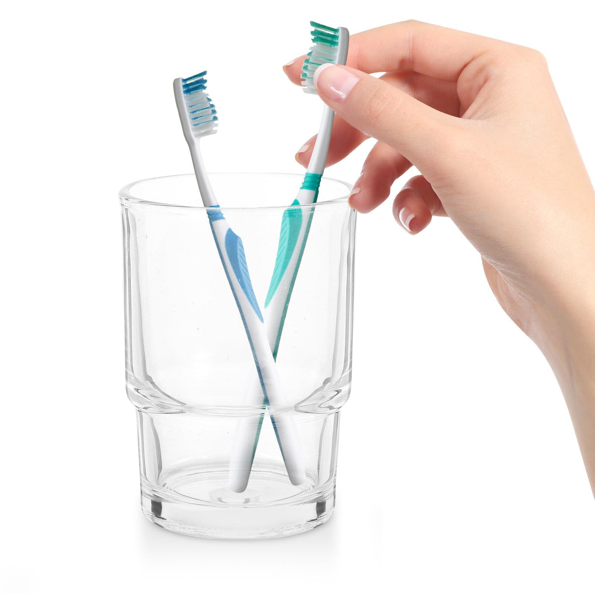 Operitacx 2pcs Rinsing Cup Glass Cup 3.5inch Glass Sleek Design Comfortable and Delicate Touch Holding Toothbrushes for Hotel Use on The Sink - image 3
