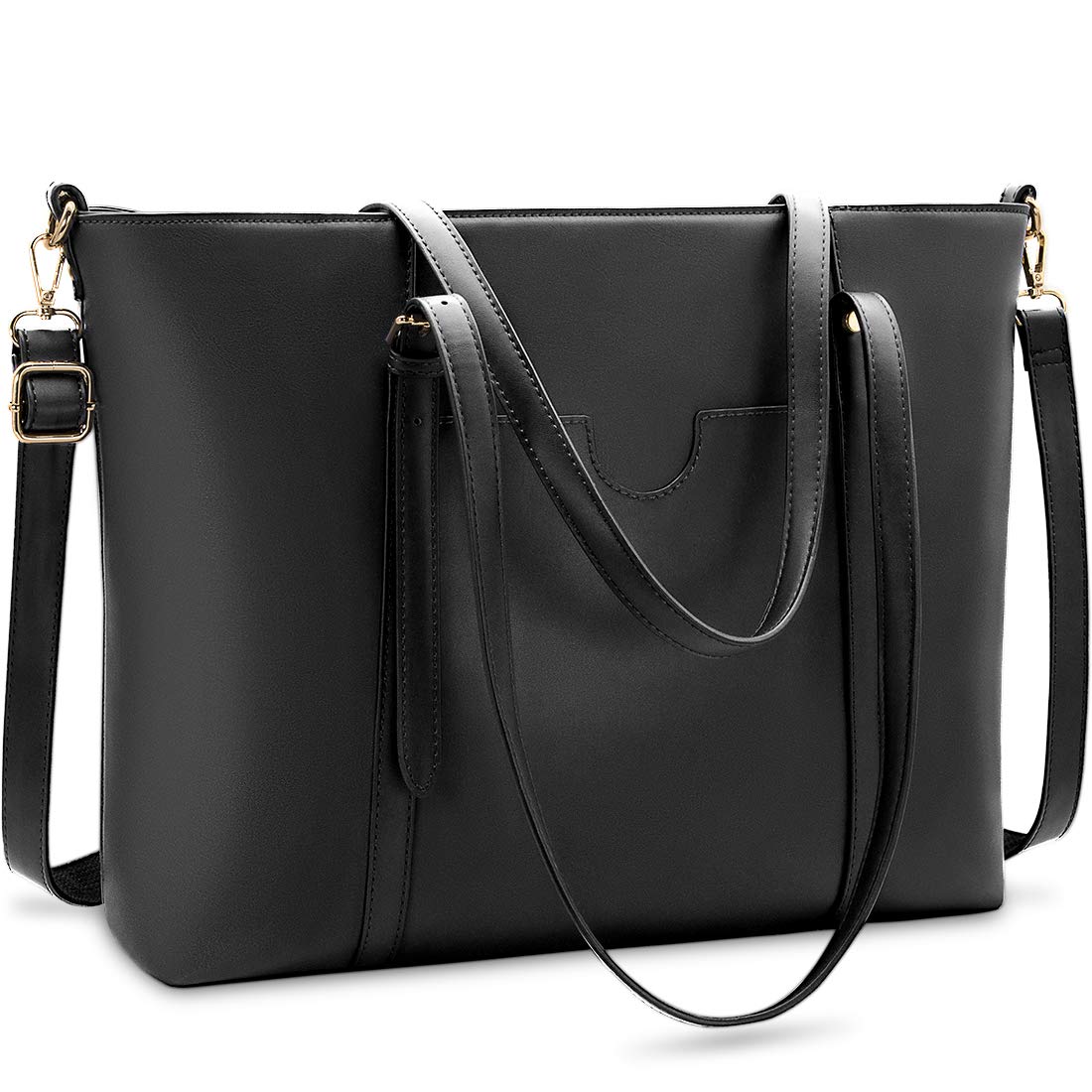 NUBILY Women's 15.6 Inch Leather Laptop Tote Bag – Large Office Handbag