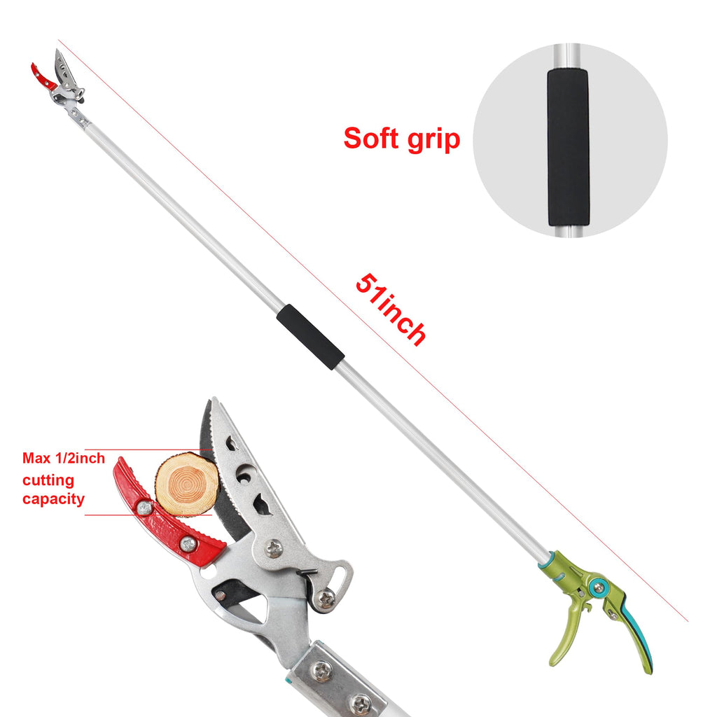 GARTOL 130cm Long Reach Tree Pruner & Fruit Picker | Aluminum Handle