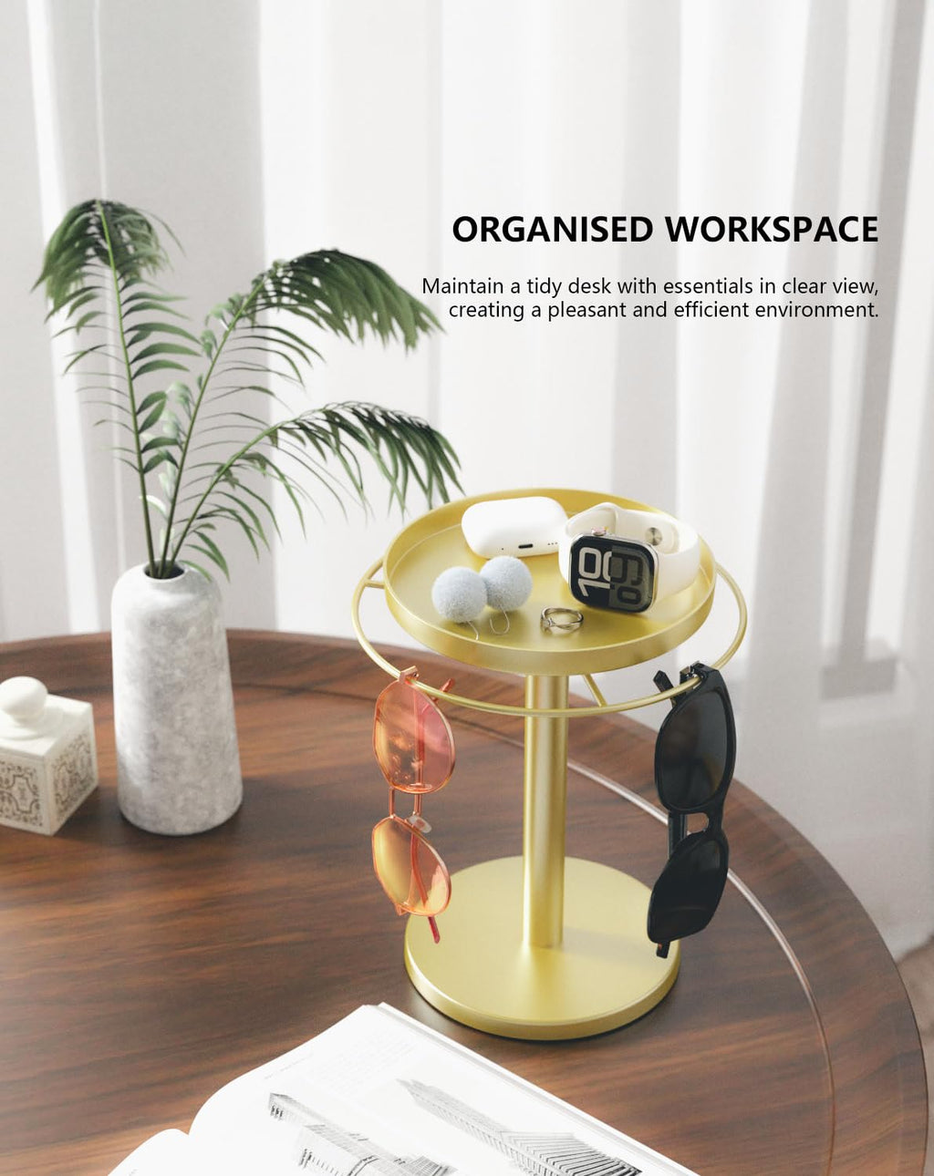 Rotating Glasses Holder Stand, Sunglasses Storage Organizer Home Office Décor, Gifts for Women Men