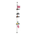 Relaxdays Telescopic Shower Caddy | No-Drill Corner Shelf, Black