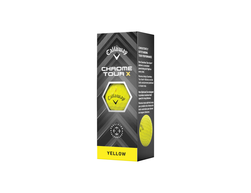 Callaway Chrome Tour X 2024 Premium Golf Balls – Yellow, 12 Pack