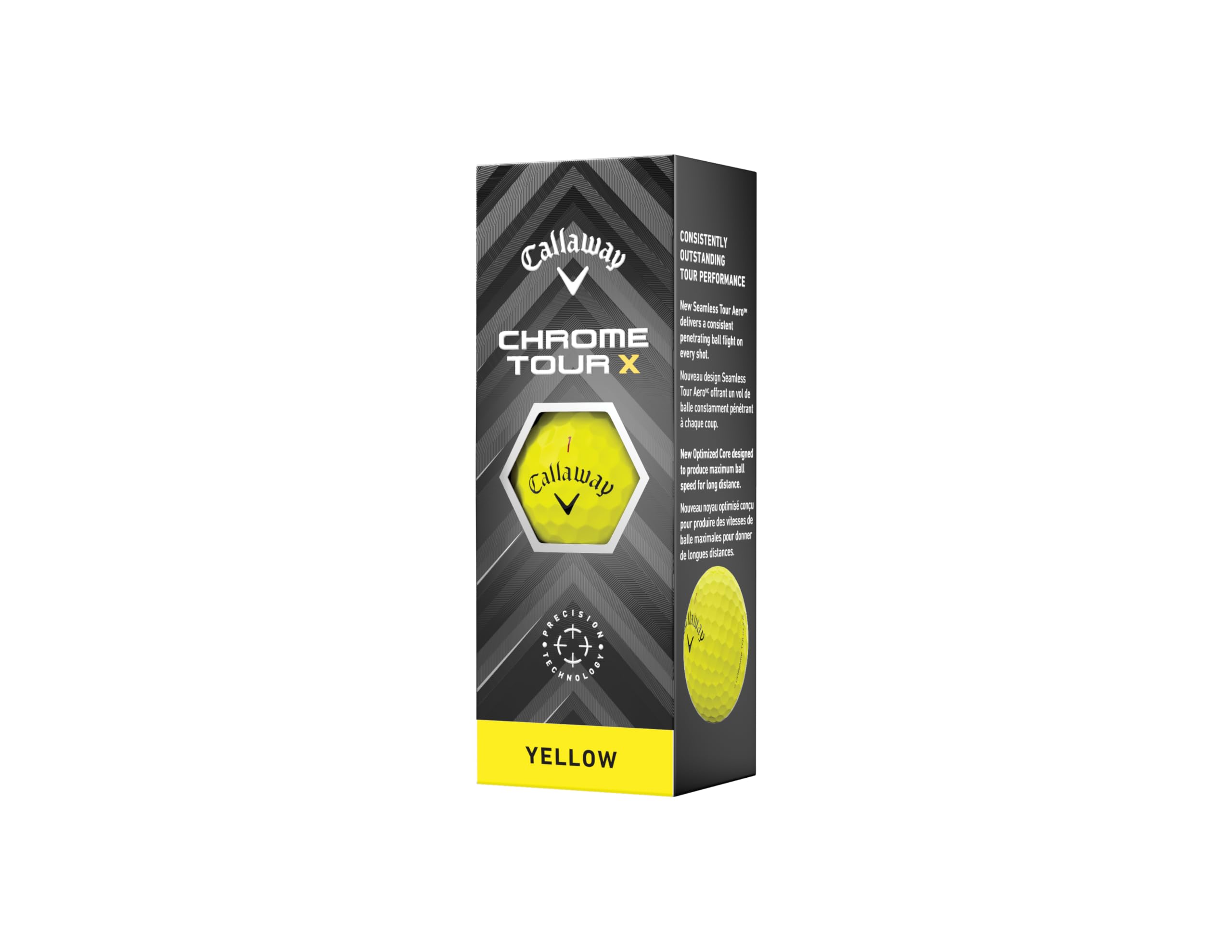Callaway Chrome Tour X 2024 Premium Golf Balls – Yellow, 12 Pack