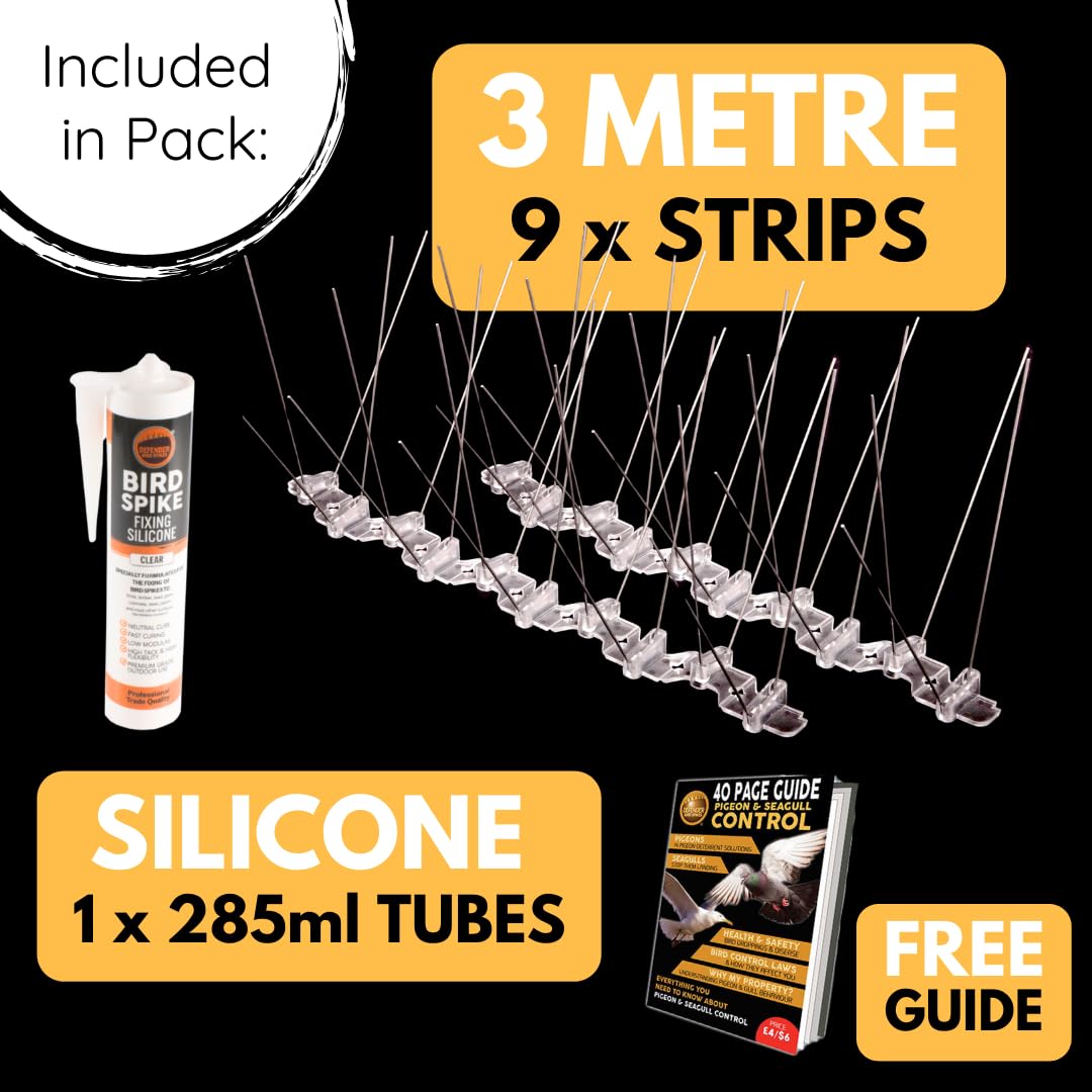 Stainless Steel Seagull Bird Spikes Deterrent Kit – 3 Metre