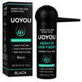 UOYOU Black Hair Building Fibers 27.5g with Pump Applicator for Thinning Hair