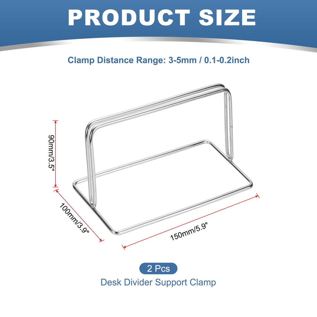 PATIKIL Baffle Desk Divider Clamp, 2 Pcs Punch-Free Base Desk Shield Clamp Desk Divider Partition Clamp Privacy Panel Bracket Holder for DEST