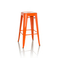 hjh OFFICE 645080 Bar stool VANTAGGIO HIGH metal Orange retro stool in industry design, stackable