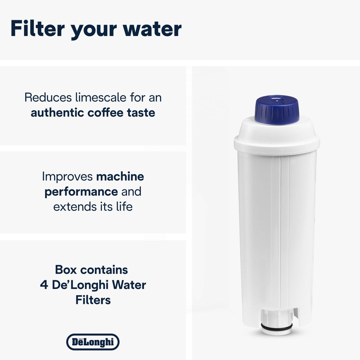 De'Longhi DLSC321 Water Filter - Active Carbon Softener (4 Pack)